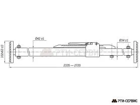 Штанга распорная алюминиевая, телескопическая 2,35-2,72 м, Ø42 мм