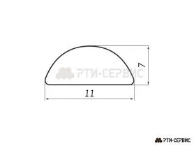 Уплотнитель пазовый 11х7 мм, пористый, самоклеящийся