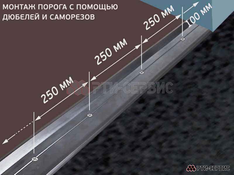 Комплект крепежа для монтажа порога под секционные ворота (саморезы, дюбеля по 7 шт.) - фото 1