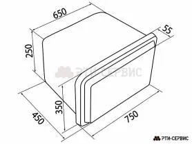 Ящик инструментальный пластиковый для грузовиков 750x350x450 с замками (79 л)