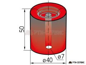Отбойник (буфер) резиновый Ø-40 мм Н-50 мм (цилиндрический) 